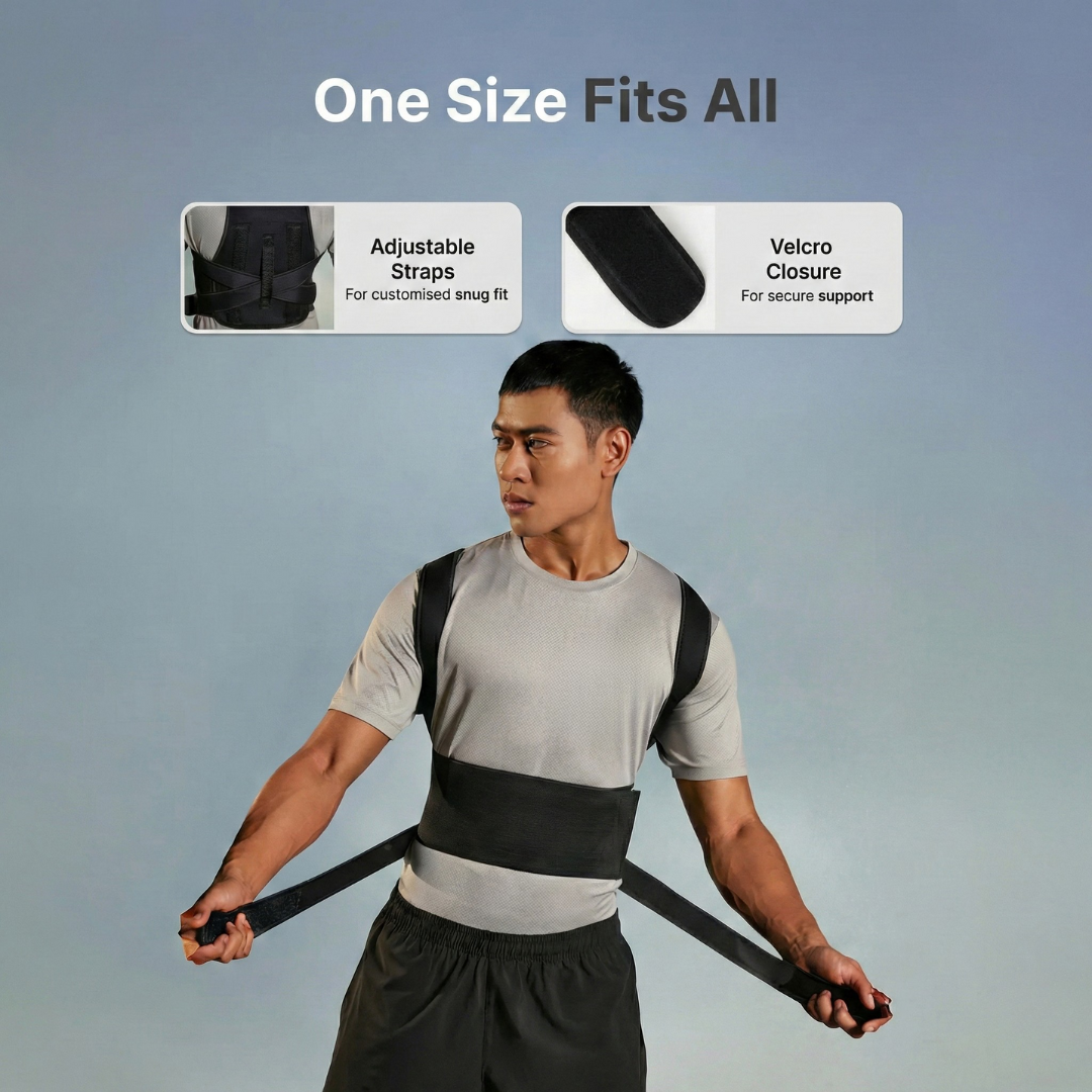 PosturaPro- Adjustable Posture Corrector – Back, Neck & Shoulder Support