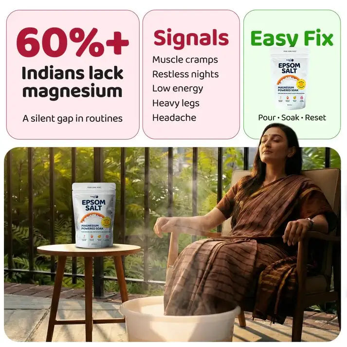Magnesium Powered Epsom Salt Soak | 100% Pharma-grade Magnesium Sulphate | Peppermint Essential Oil | 800g Epsom Salt