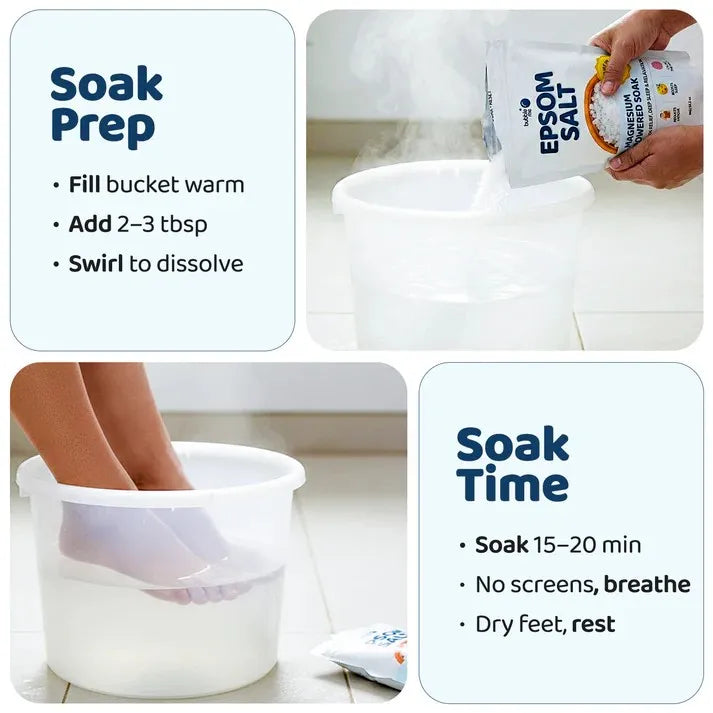 Magnesium Powered Epsom Salt Soak | 100% Pharma-grade Magnesium Sulphate | Peppermint Essential Oil | 800g Epsom Salt